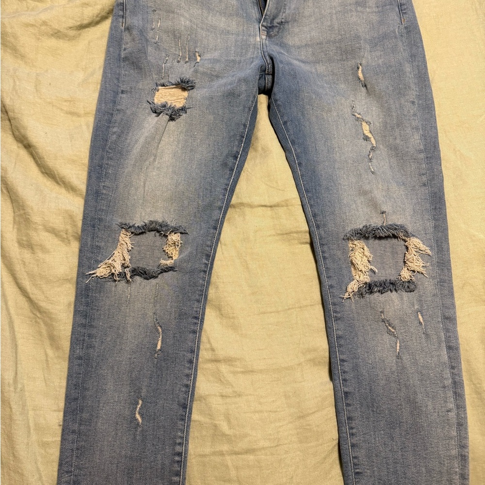 Distressed Blue Skinny Jeans